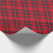 Papier Cadeau Royal Stewart tartan rouge noir plaid (Coin)