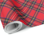 Papier Cadeau Royal Stewart tartan rouge noir plaid (Coin rond)