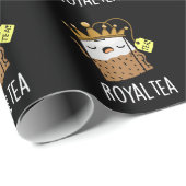 Papier Cadeau Royal tea Funny Tea Pun Dark BG (Coin rond)