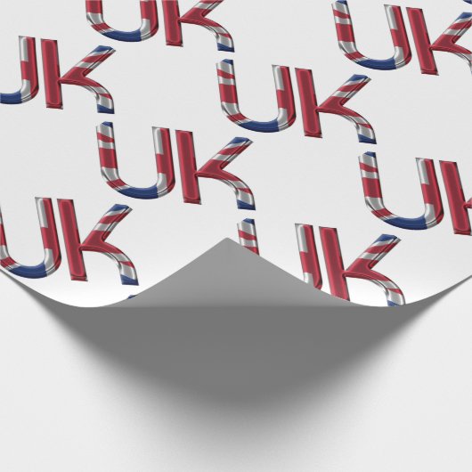 Papier Cadeau Royaume-Uni Union Jack British Drapeau Typographie (Coin)
