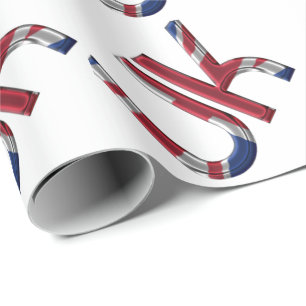 Papier Cadeau Royaume-Uni Union Jack British Drapeau Typographie