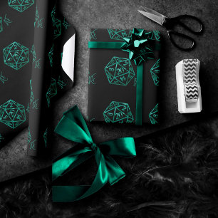 Papier Cadeau RPG Crit AF   Dés de jeu de société Emerald Fantas