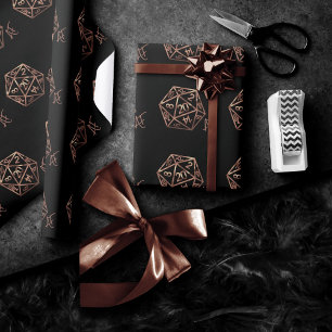 Papier Cadeau RPG Crit AF   Dés de jeu de société Fantasy Copper