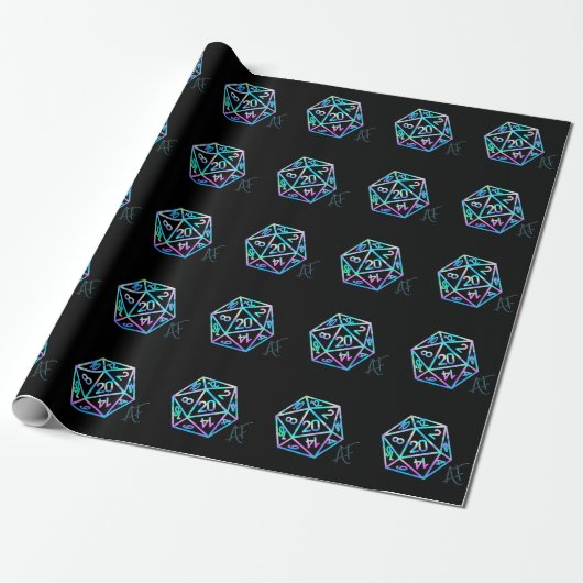 Papier Cadeau RPG Crit AF | Holo Retro PnP Tabletop Dice Gamer (Déroulé)