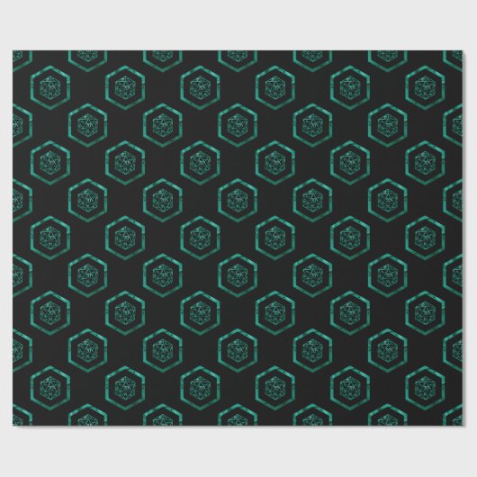 Papier Cadeau RPG Dice | Teal Green Retro Tabletop Roleplayer (Plat)