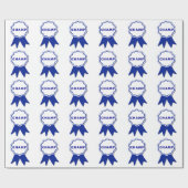 Papier Cadeau Ruban bleu de champion (Plat)