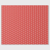 Papier Cadeau Ruban Bow Doodle NOËL Fêtes Rouge Blanc (Plat)
