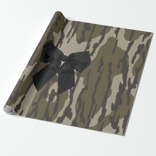 Papier Cadeau Ruban Camo Cute Bow Bottomland pour femmes et fill (Déroulé)