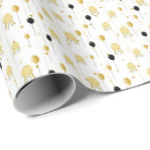 Papier Cadeau Ruban de ballon doré (Coin rond)