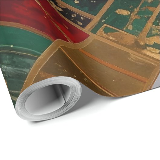 Papier Cadeau Ruban de Noël (Coin rond)