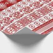 Papier Cadeau Ruban de Noël rouge fraise (Coin)