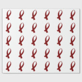 Papier Cadeau Ruban de sensibilisation (Bourgogne) (Plat)