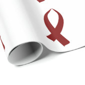 Papier Cadeau Ruban de sensibilisation (Bourgogne) (Coin rond)