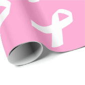 Papier Cadeau Ruban de sensibilisation en rose (Coin rond)