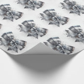 Papier Cadeau Ruban métallique argenté avec faux scintillements (Coin)