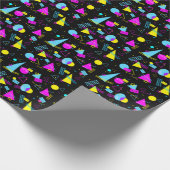 PAPIER CADEAU RUBAN RÉTRO FORMES COLORÉES (Coin)