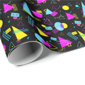 PAPIER CADEAU RUBAN RÉTRO FORMES COLORÉES (Coin rond)