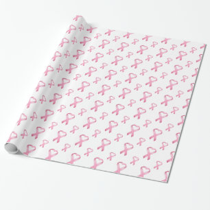 Papier Cadeau Ruban rose 2 de Cancer de coeur