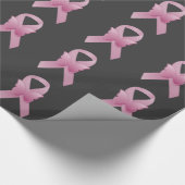 Papier Cadeau Ruban rose de conscience (Coin)