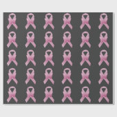 Papier Cadeau Ruban rose de conscience (Plat)