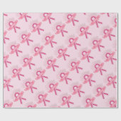 Papier Cadeau Ruban Rose D'Espoir Papier Enveloppant Rose (Plat)