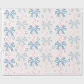 Papier Cadeau Ruban rose et noeud bleu  (Plat)