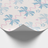 Papier Cadeau Ruban rose et noeud bleu  (Coin)