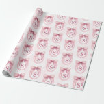 Papier Cadeau Ruban Rose Mignon Initial Personnalisé Coquette<br><div class="desc">Papier Cadeau Personnalisé Ruban Rose Mignon Coquette</div>