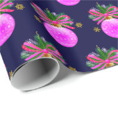 Papier Cadeau Ruban rose unique (Coin rond)