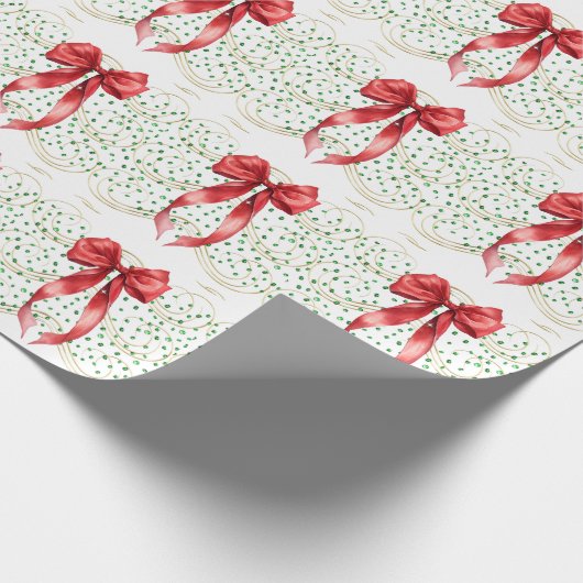 Papier Cadeau Ruban sur pierres vertes (Coin)