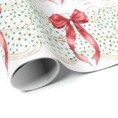 Papier Cadeau Ruban sur pierres vertes (Coin rond)