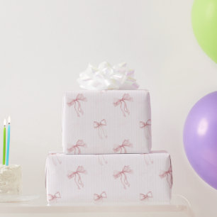 Papier Cadeau Rubans à rayures roses Anniversaire