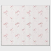 Papier Cadeau Rubans à rayures roses Anniversaire (Plat)