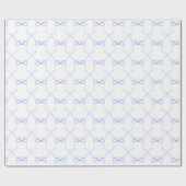 Papier Cadeau Rubans bleus à l'aquarelle (Plat)