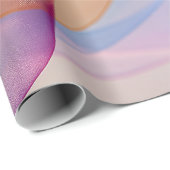 Papier Cadeau Rubans colorés abstraits ondoyants (Coin rond)