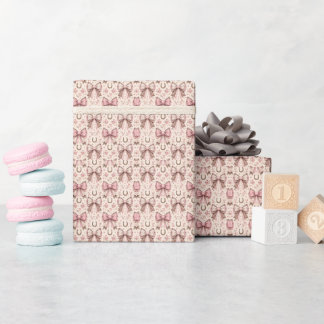 Papier Cadeau Rubans Coquette de Cowgirl Rose pour Baby Shower W