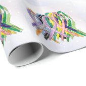 Papier Cadeau Rubans de conscience de Cancer (Coin rond)