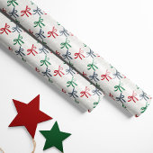 Papier Cadeau Rubans de Noël à l'aquarelle 