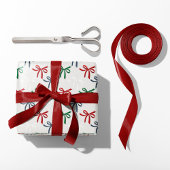Papier Cadeau Rubans de Noël à l'aquarelle 