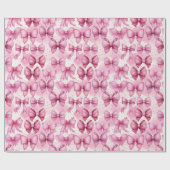 Papier Cadeau Rubans de noeuds coquettes roses élégants et fanta (Plat)