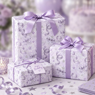 Papier Cadeau Rubans et nœuds en forme de serpentins motif Lt Vi