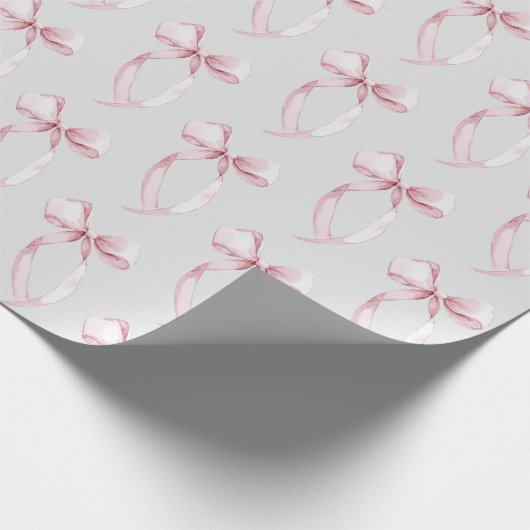 Papier Cadeau Rubans Rose Blush Gris (Coin)