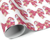 Papier Cadeau Rubans roses. (Coin rond)