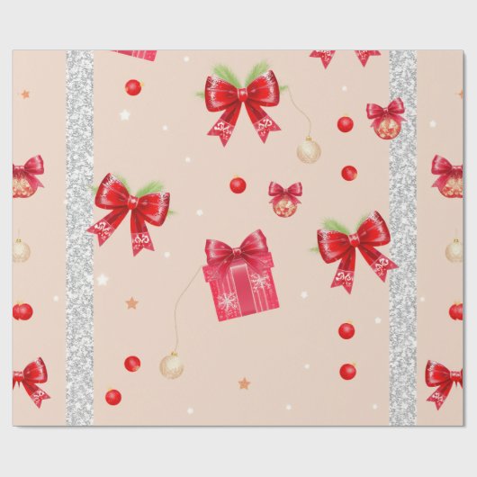 Papier Cadeau Rubans rouges (Plat)