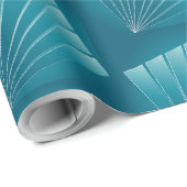 Papier Cadeau Rubans turquoise (Coin rond)