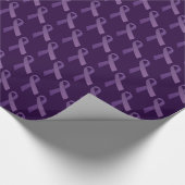 Papier Cadeau Rubans violets sensibilisation générale au cancer (Coin)