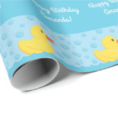 Papier Cadeau Rubber Ducky 1er Anniversaire Fête Enfants Bébé (Coin rond)