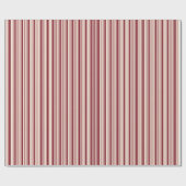 Papier Cadeau Ruby ancien et rayures blanches antiques (Plat)