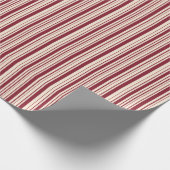Papier Cadeau Ruby ancien et rayures blanches antiques (Coin)