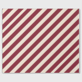 Papier Cadeau Ruby ancien et rayures blanches antiques (Plat)